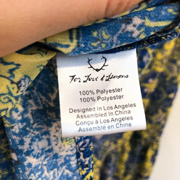 For Love and Lemons Geneva Geometric Bohemian V Neck Long Sleeve Maxi Dress XS - Picture 10 of 11